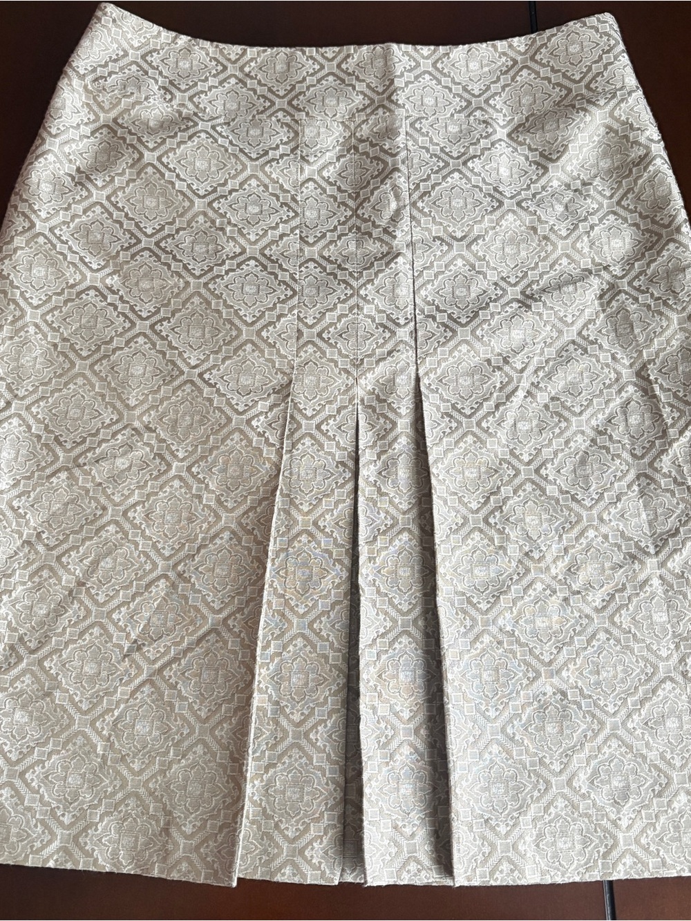 LOFT Silk-Blend Geometric Medallion Jacquard Pencil Skirt - Size 6